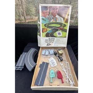 Rare VINTAGE ELDON OVER UNDER RACE SET HO SCALE SLOT CAR Toy In Box!